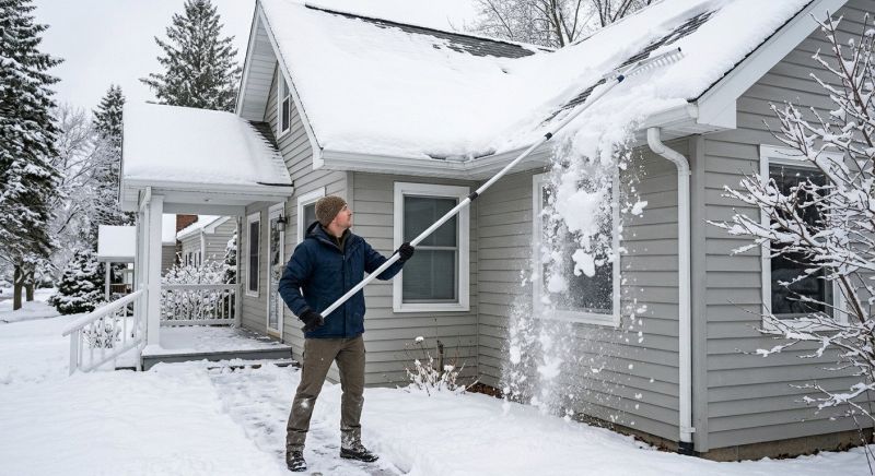 Roof Snow Raking in Long Island, NY